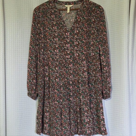 Matilda Jane Dresses & Skirts - Matilda Jane S Olive Green Fabulous Floral Dress Midi Boho